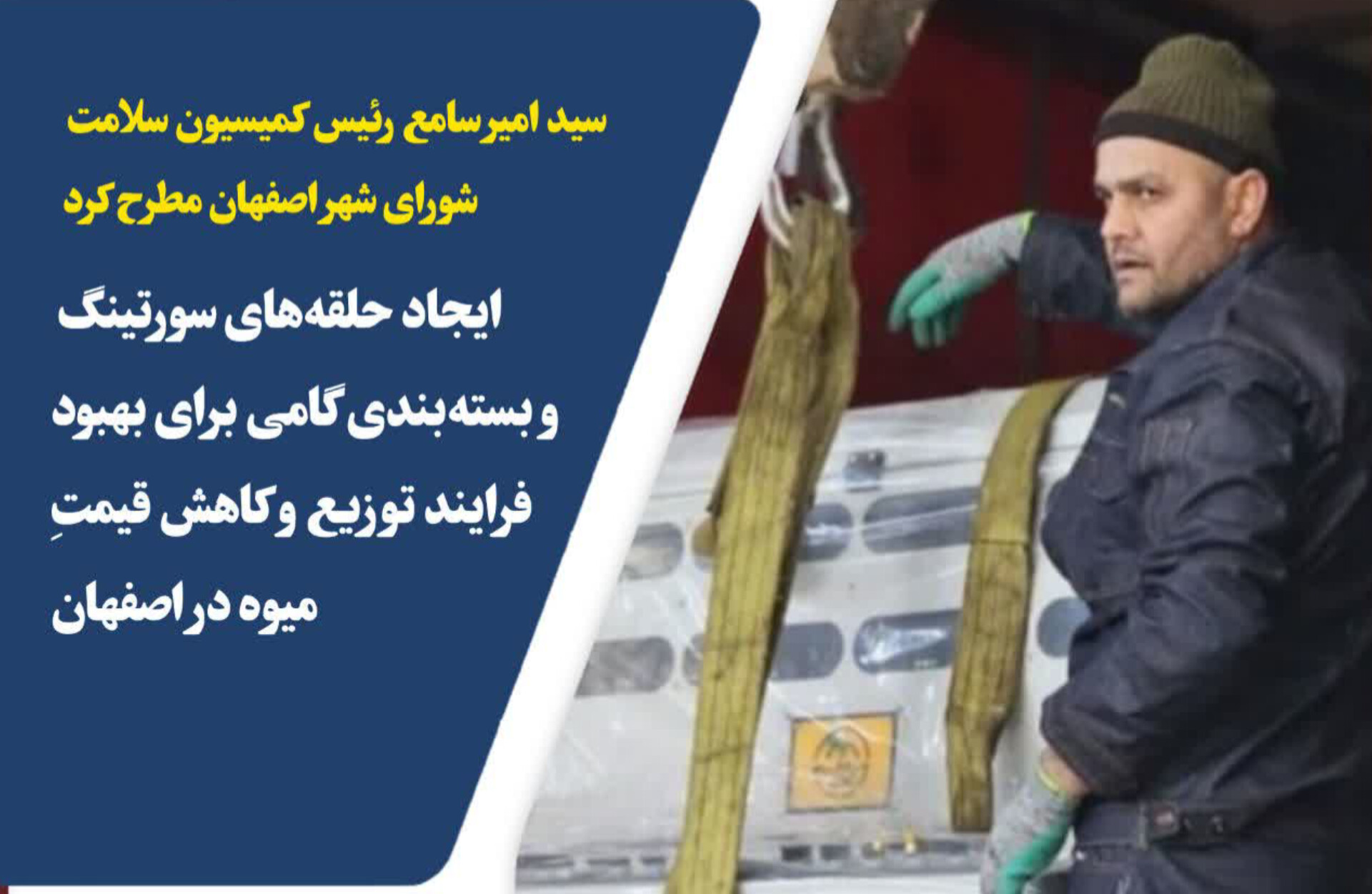 ایجاد حلقه های سورتینگ و بسته بندی گامی برای بهبود فرآیند توزیع و کاهش قیمت میوه در اصفهان